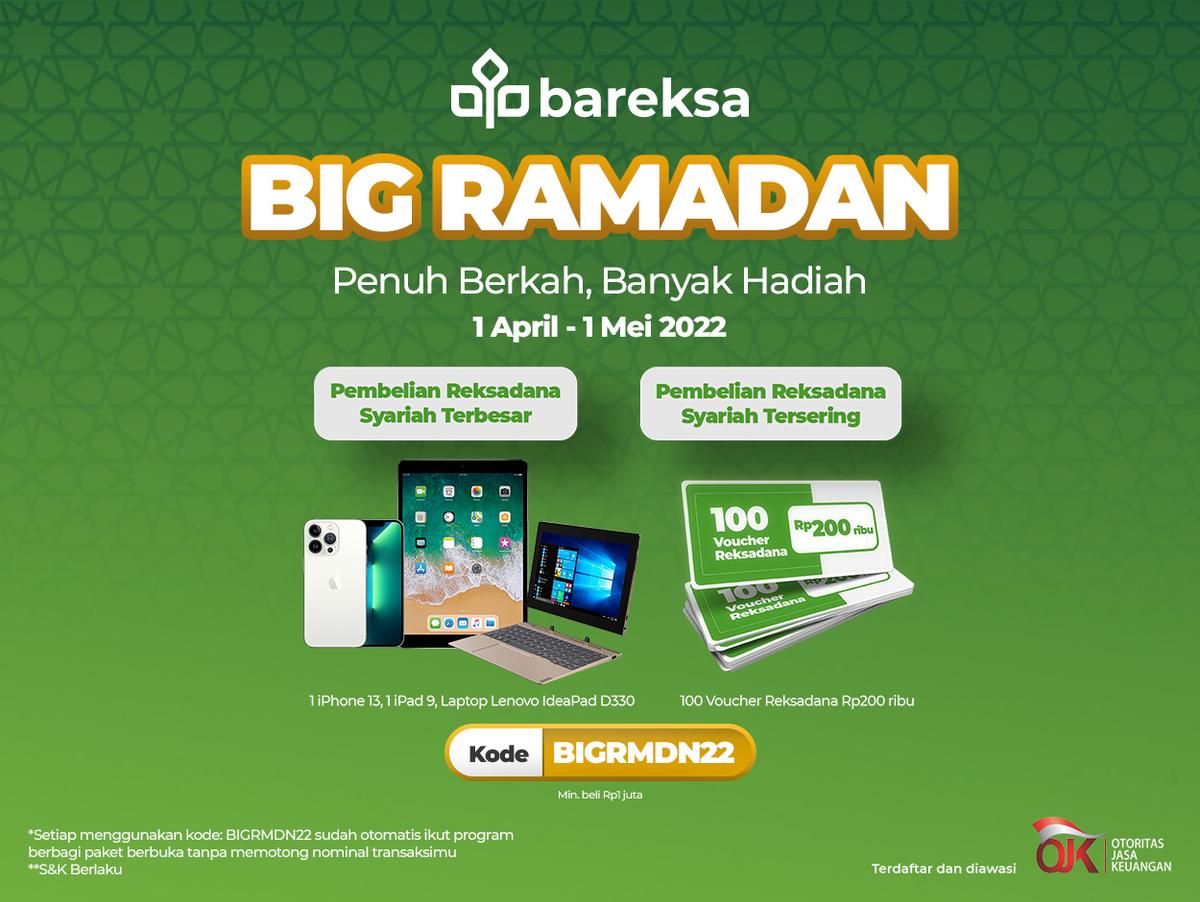 Promo Big Ramadan: Investasi Plus Donasi dengan Reksadana Syariah, Bisa Raih Hadiah