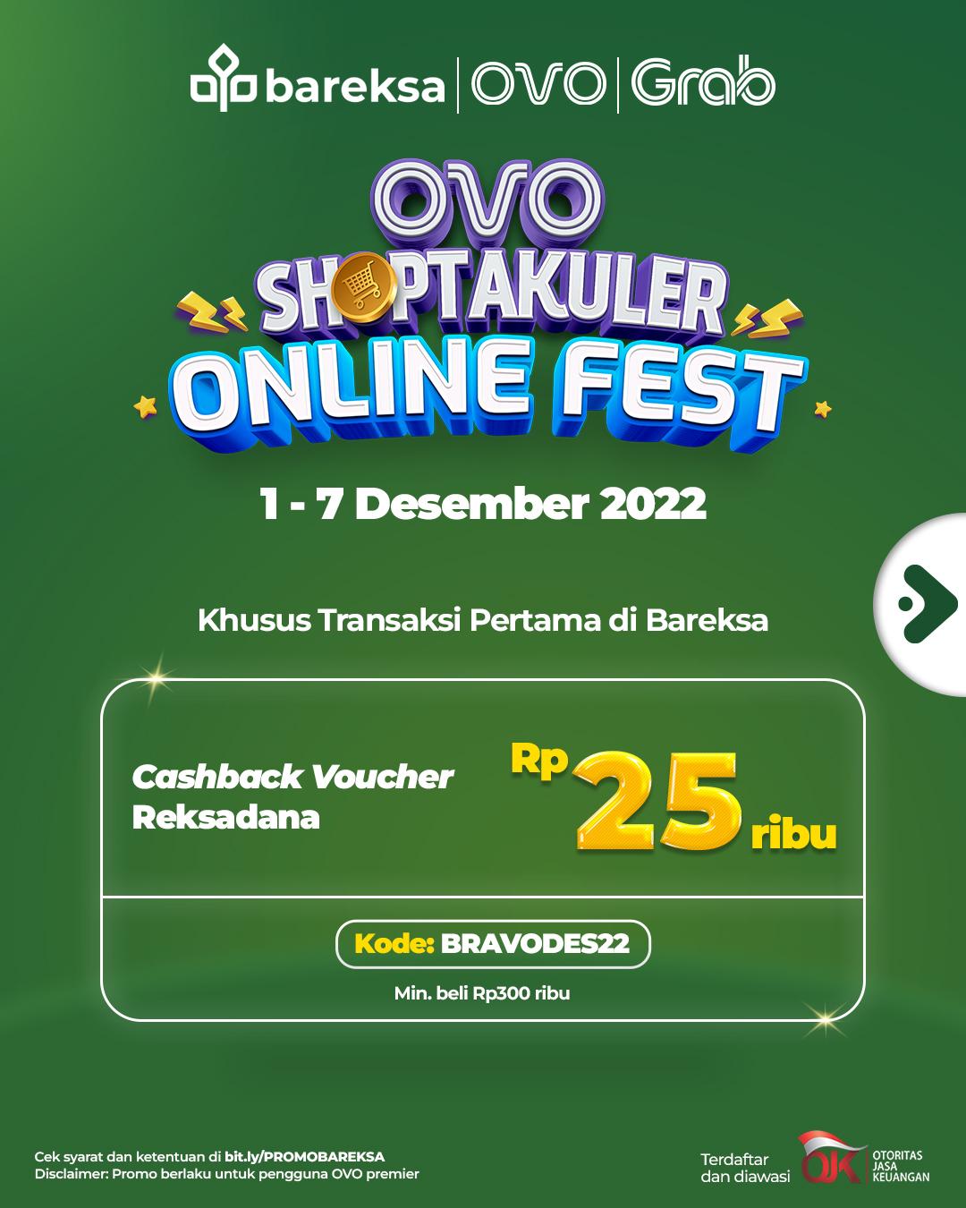 Promo OVO Pertama Beli Reksadana Bareksa dapat Voucher Rp25 Ribu